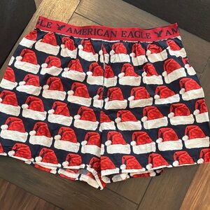 American Eagle Outfitters Red and White Santa Hat Boxers
